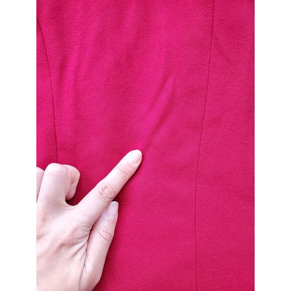 KASPER FOR A.S.L. Red Long Embroidered Jacket Dress Vintage 90s 14P GUC - Picture 3 of 13